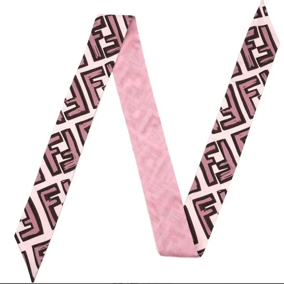 Fendi Pink Silk Bandeau/Twilly